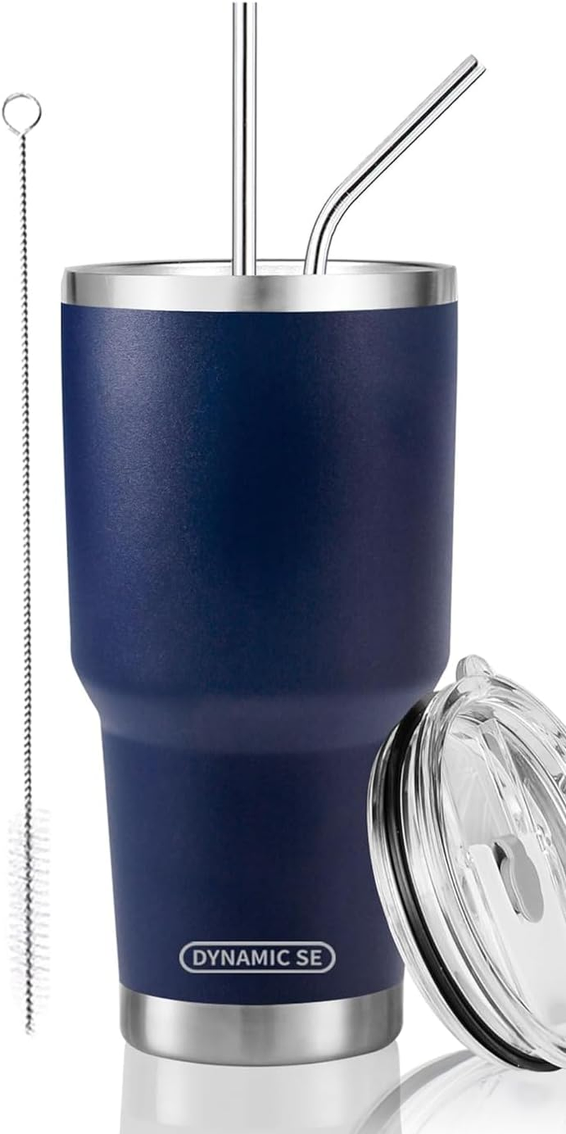 30oz Navy Stainless Steel Vacuum Insulated Tumbler with Straw