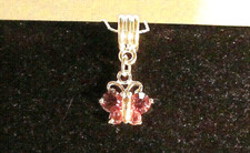 Women's Violet Topaz Crystal Butterfly Silver Plated 16" Necklace - NWOT  977 