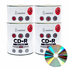 400 Smartbuy CD-R 52X 700MB/80Min Shiny Silver Blank Media Recording Disc