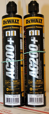 Lot of 2 DeWalt AC200+ Hybrid Acrylic Anchoring System 9.5oz (EXP. SEP ...