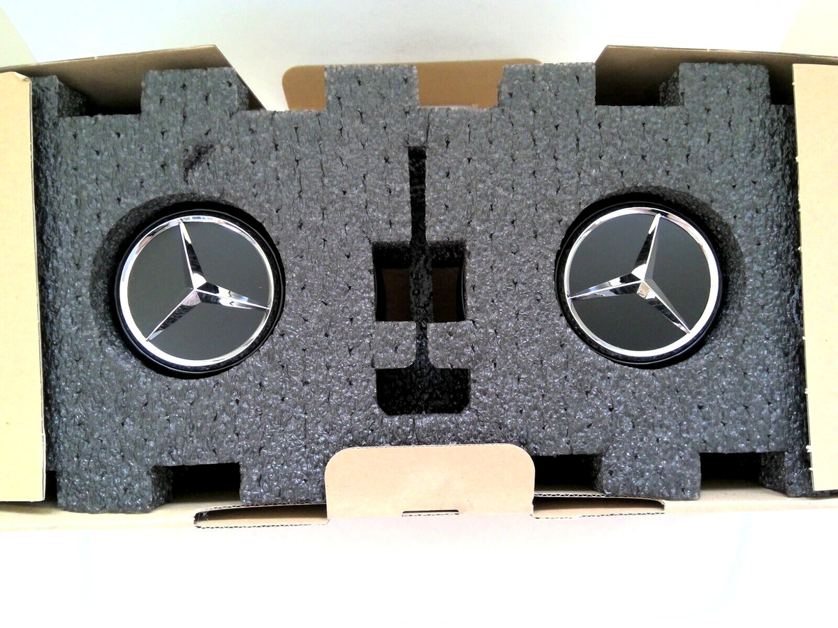 4x Mercedes AMG hub cover lid A0004002200 9283 matte black | eBay 