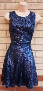 new look blue sequin dress