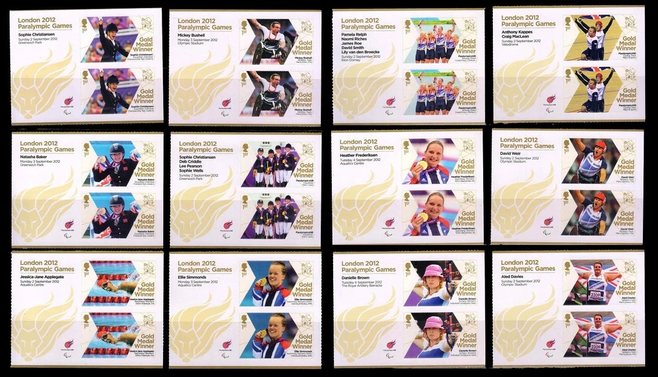 GRAN BRETAÑA 2012 - 34 hojas diferentes Comp. Juego de estampillas autoadhesivas, MNH Foto 2 de 3