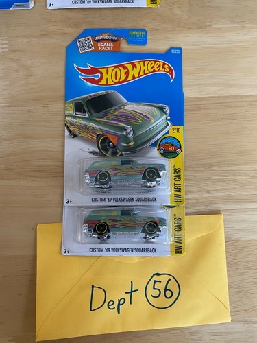 Lot of 2 Hot Wheels ~ 2016 Art Cars ~ Custom '69 Volkswagen Squareback