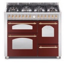 LOFRA RRT116MFET+SMFT2AE0 CUCINA DOLCEVITA 110CM 3 FORNI 5 FUOCHI ROSSO/OTTONE