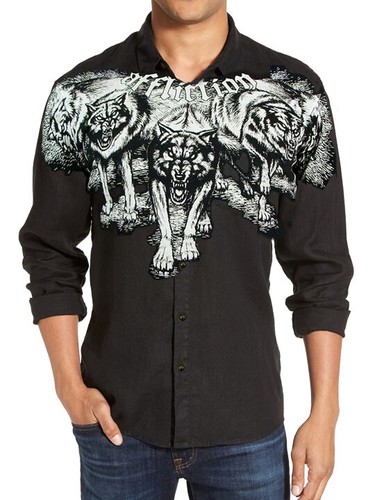 Affliction Wolves Pack Mens Long Sleeve 