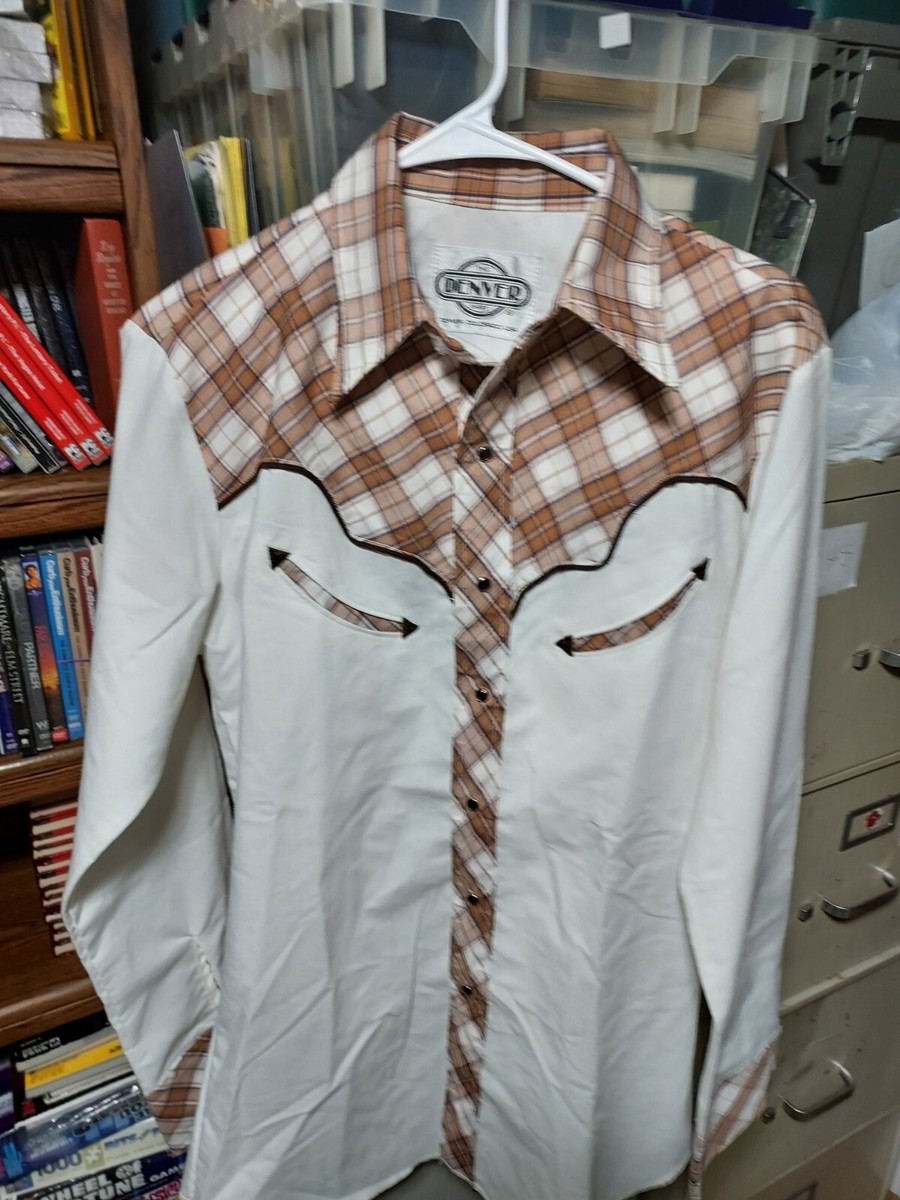 The Denver Shirt Men's Large White & Plaid Button Up, GUC | eBay
