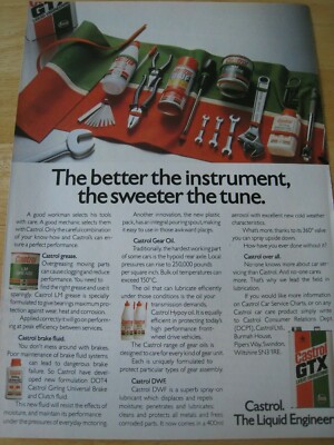 CASTROL GTX GREASE BRAKE FLUID GEAR POSTER ADVERT READY FRAME APPROX A4 FILE R