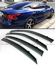 For 2016-2023 Nissan Maxima VIP Black Trim Smoke Tinted Window Visor W/ Clips
