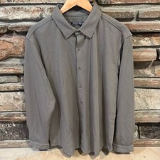 Paul Jones Grey Textured Stretch Wrinkle Free Long Sleeve Button Down Shirt