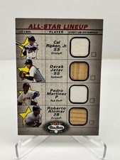 2002 FLEER RIPKEN JR/JETER/MARTINEZ/ALOMAR ALL-STAR LINEUP SWATCHES