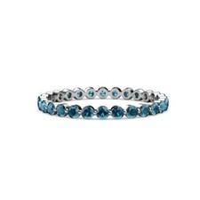 TriJewels London Blue Topaz Eternity Ring Stackable 1ctw 14K White Gold JP:47053