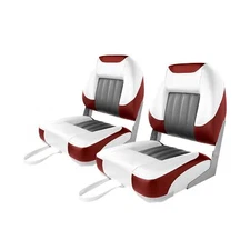 XGEAR Deluxe Low/High Back Boat Seat, Fold-Down Fishing Boat Seat