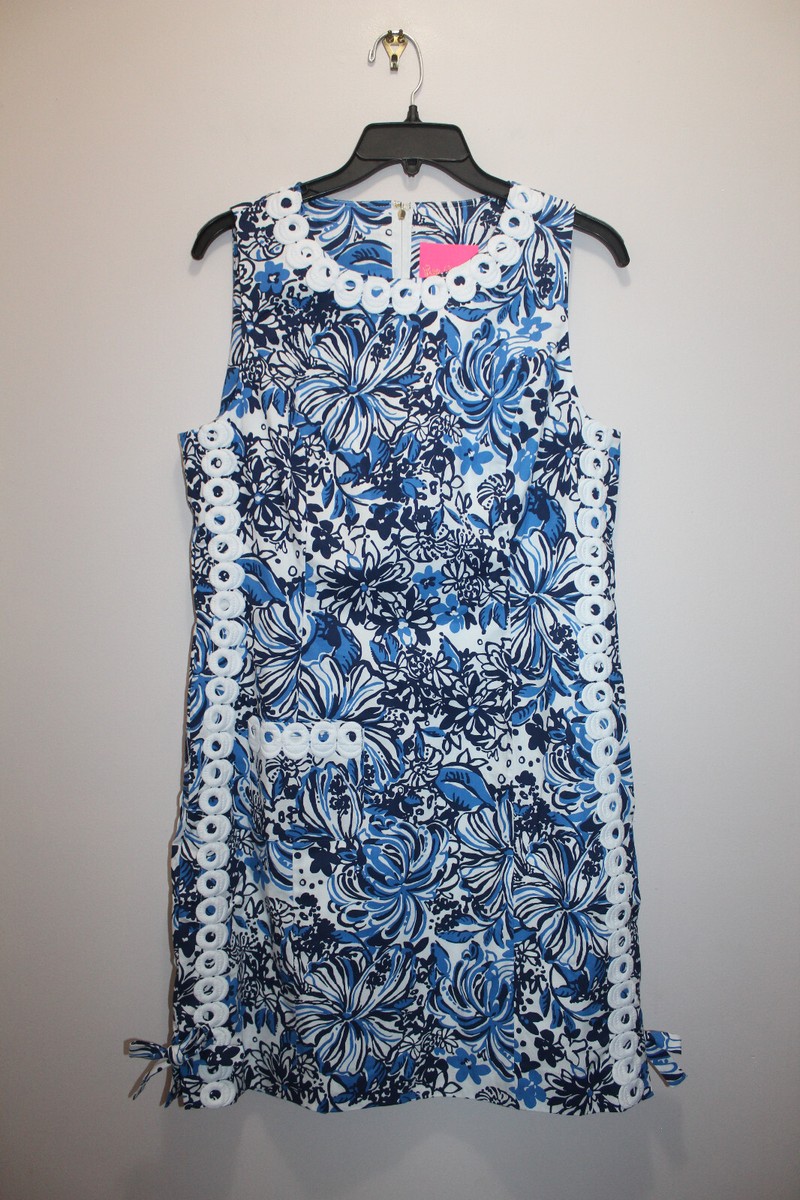 LILLY PULITZER MILA SHIFT DRESS FLORAL LOW TIDE NAVY PANDARAMA SZ