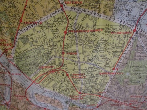 Antique Vintage Paris France Suburb Map Boroughs Neighborhoods Metro Bus Routes - Picture 13 of 13