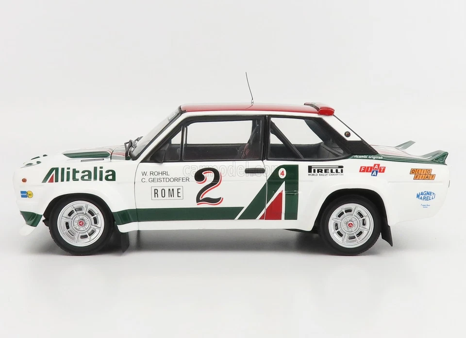 MODELLINO AUTO STATICO FIAT 131 ABARTH #2 ROHRL RALLY MONTECARLO 1978 SCALA 1/18 - Immagine 3 di 4