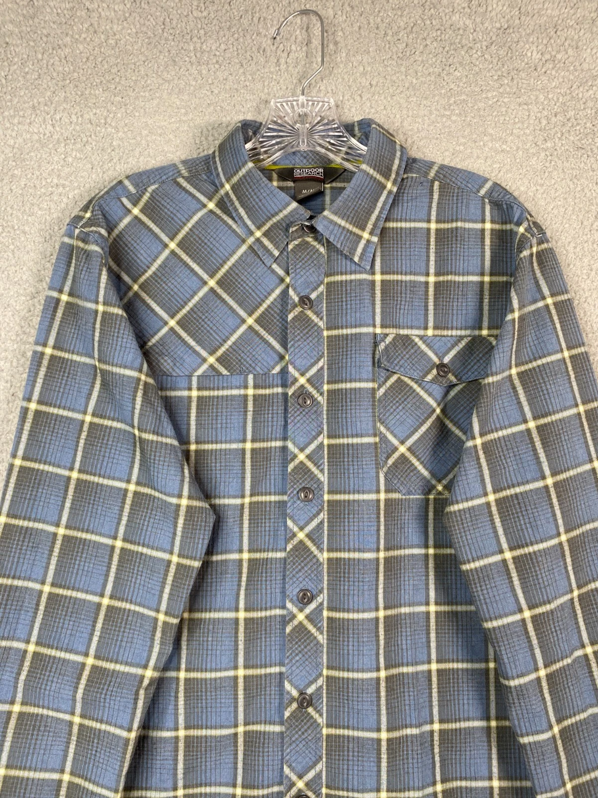 outdoor-research plaid button up wool blend long sleeve shirt