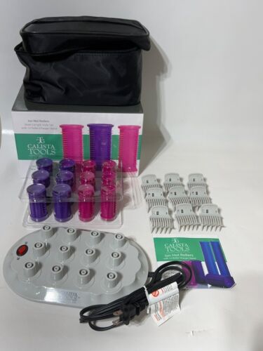 Calista Tools Ion Hot Rollers Short Style Set W/12 Rollers Clips & Charger Stand