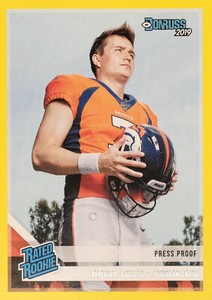 2019 Panini Donruss Football Rated Rookies #303: Drew Lock Press Proof Yellow