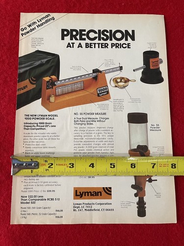 Vintage 1983 Lyman Model 1000 Powder Scale Print Ad - Picture 6 of 7