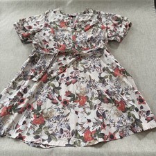 INC Floral Cottage Cotton Dress Women's 3X Puff Sleeve Belted Fit & Flare Plus