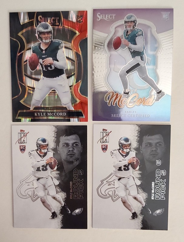 2025 Select/Topps "Kyle McCord" 4 Rookie Card Lot (Shock) Philadelphia Eagles 