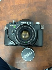 Vintage Ricoh Auto TLS EE 35mm film camera w/auto Rikenon EE50mm f/1.7 lens