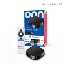 onn 4K Plus Google TV Streaming Device, 4K UHD 16GB 2GB RAM Dolby Voice Remote