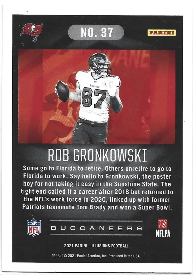 2021 Panini Illusions Football #37 - Rob Gronkowski - Tampa Bay Buccaneers - Image 2 of 2