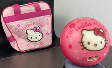 Vtg Sanrio Hello Kitty VIZ-A-BALL Bowling Ball with Bag  Used 10 lbs 5oz