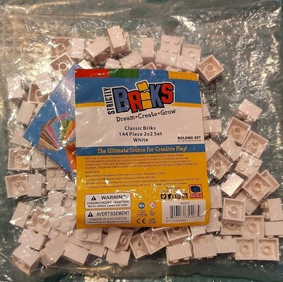 Strictly Briks Classic 2x2 Building Bricks 144 Piece White Building Set