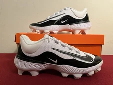 Nike Alpha Huarache Elite 4 MCS Baseball Cleats White Black FD6255-101 Size 11.5