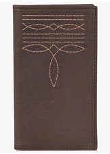 Justin Jr. Rodeo Wallet   Brown Leather   Boot Stitch   RFID   New with Tags