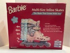 Vintage Barbie Inline Skates Kids Children  s Retro Adjustable Pink Purple Rare
