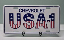 Chevrolet Usa-1 White License Plate Embossed Aluminum Car Tag