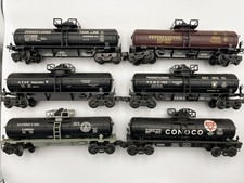 LOT OF (6) K-LINE Pennsylvania CONOCO TANK CARS ATSF etc W/Coin Bank