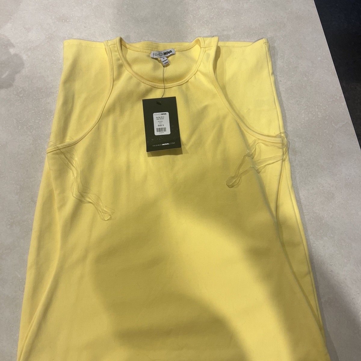 Fashion Nova Golden Yellow Ribbed Womens Stretch Bodycon Mini Dress Size S  Small | eBay