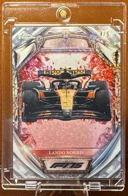 RARE Topps Chrome F1 2025 Lando Norris McLaren Diamond 75th Red 4/5