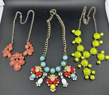 3  Piece Lot Chunky Bib Necklaces Includes 1 Signed Charming Charlie, 2 Unsigned