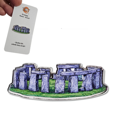 Stonehenge Pin Anstecker Englisch Monolithik Wahrzeichen Revers Brosche Tasche Mantel Schmuck