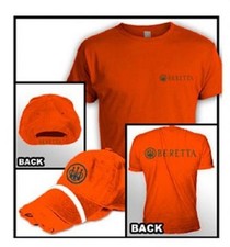 Beretta T-Shirt  Cap Combo - Orange Shirt  Orange Cap w/Logo - XL