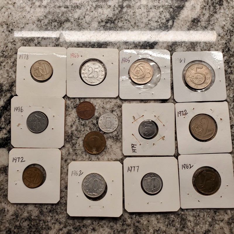 Lot collection of vintage 14 czech republic coins