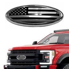 9-Inch For Ford Emblem F250 F350 US Flag Front Grille Decal Tailgate Oval Badge