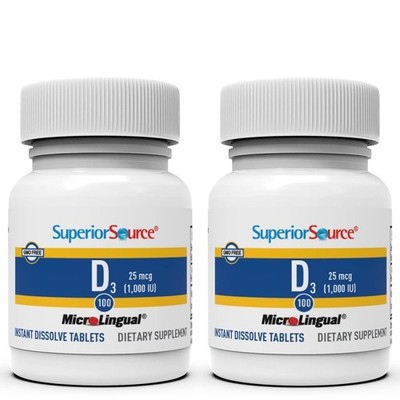 Superior Source Vitamin D3 1000 IU, Quick Dissolve MicroLingual Tablets, 100 Cou