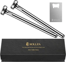 Kollea Beer Gifts for Men Dad, 2 x Chiller Sticks & 2 PCS, Silver 