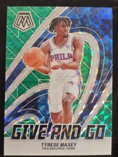 2023-24 Panini Mosaic Basketball Give And Go Tyrese Maxey #14 Green Mosaic