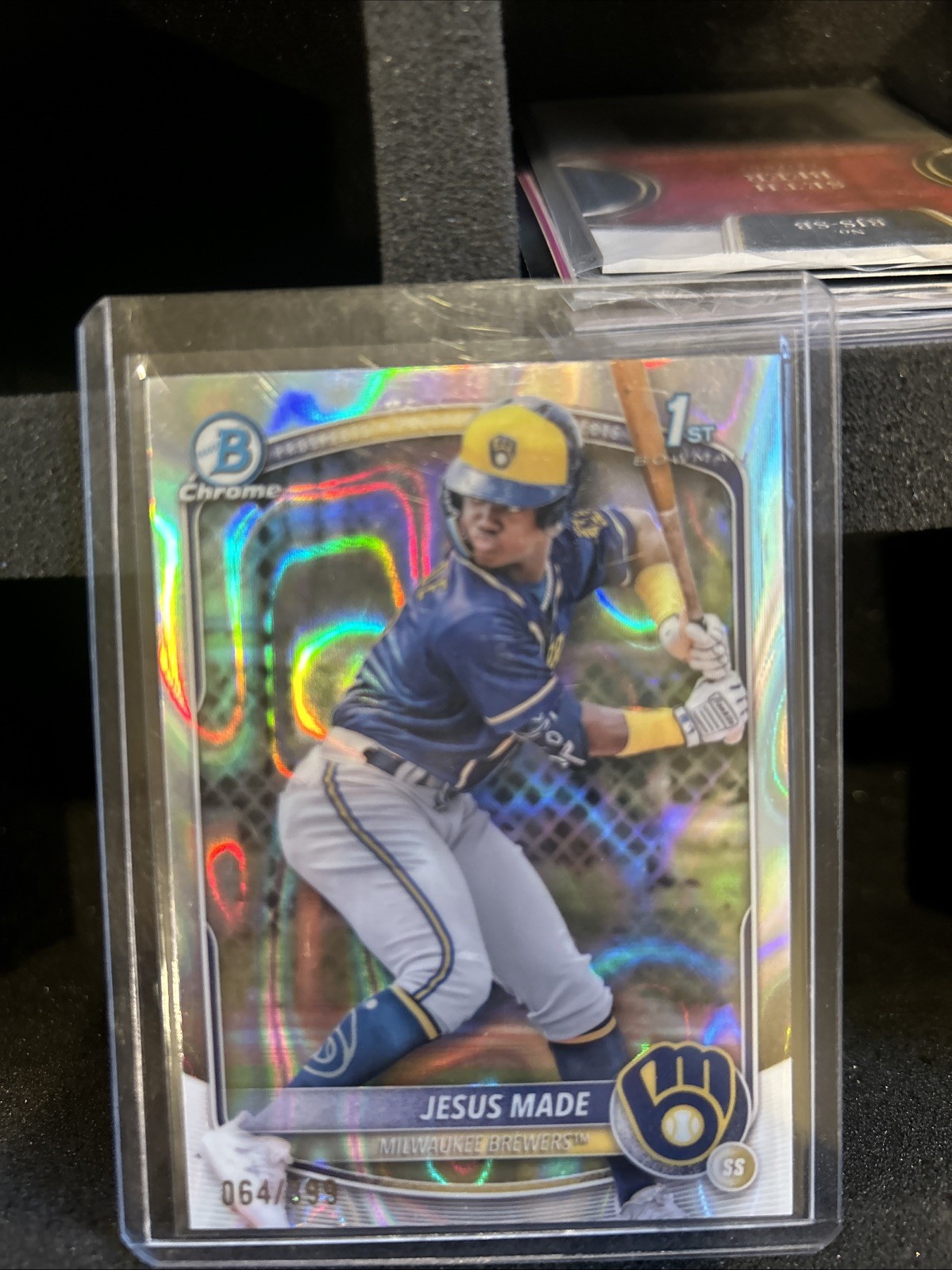 Jesus Made 2025 Bowman 1st Prospect Chrome Lava Refractor Card #/399