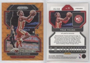 2021-22 Panini Prizm Orange Wave Prizm /60 Trae Young #26