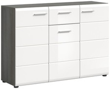 xonox.home - SALSA Kommode (B/H/T: ca. 120/85/37 cm) in Rauchsilber Nachbildung/