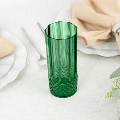 6 HUNTER GREEN 14 oz Crystal Plastic DRINKING GLASSES Party Events  Disposable | eBay